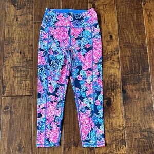 Lilly Pulitzer Luxletic Pink and Blue Floral Leggings